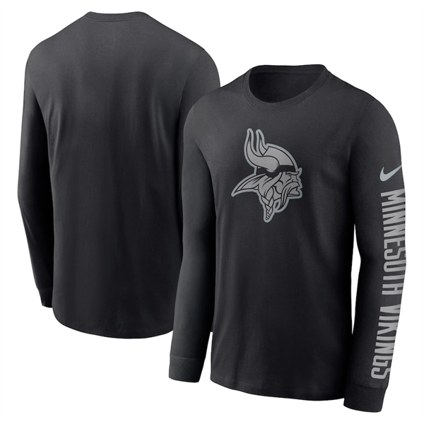 Men's Minnesota Vikings Black Long Sleeve T-Shirt